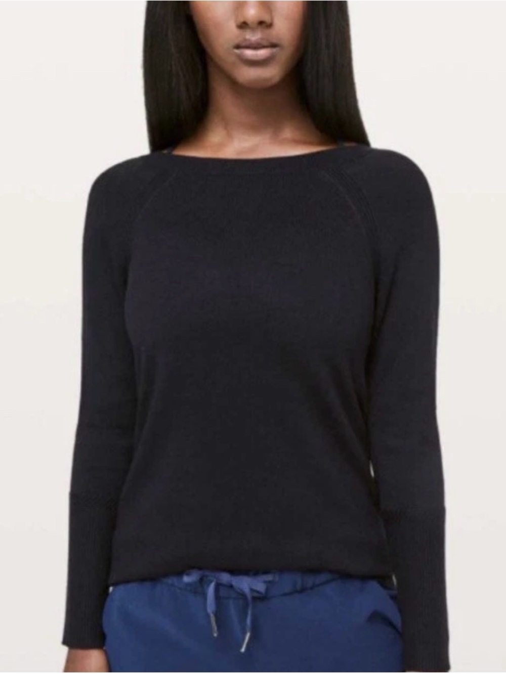 lululemon athletica Black Off-the-Shoulder Knit Sweater